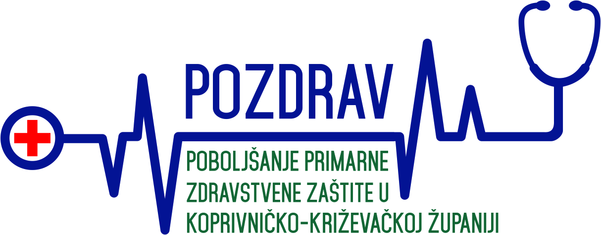 Logotip projekta POZDRAV – Poboljšanje primarne zdravstvene zaštite u Koprivničko-križevačkoj županiji