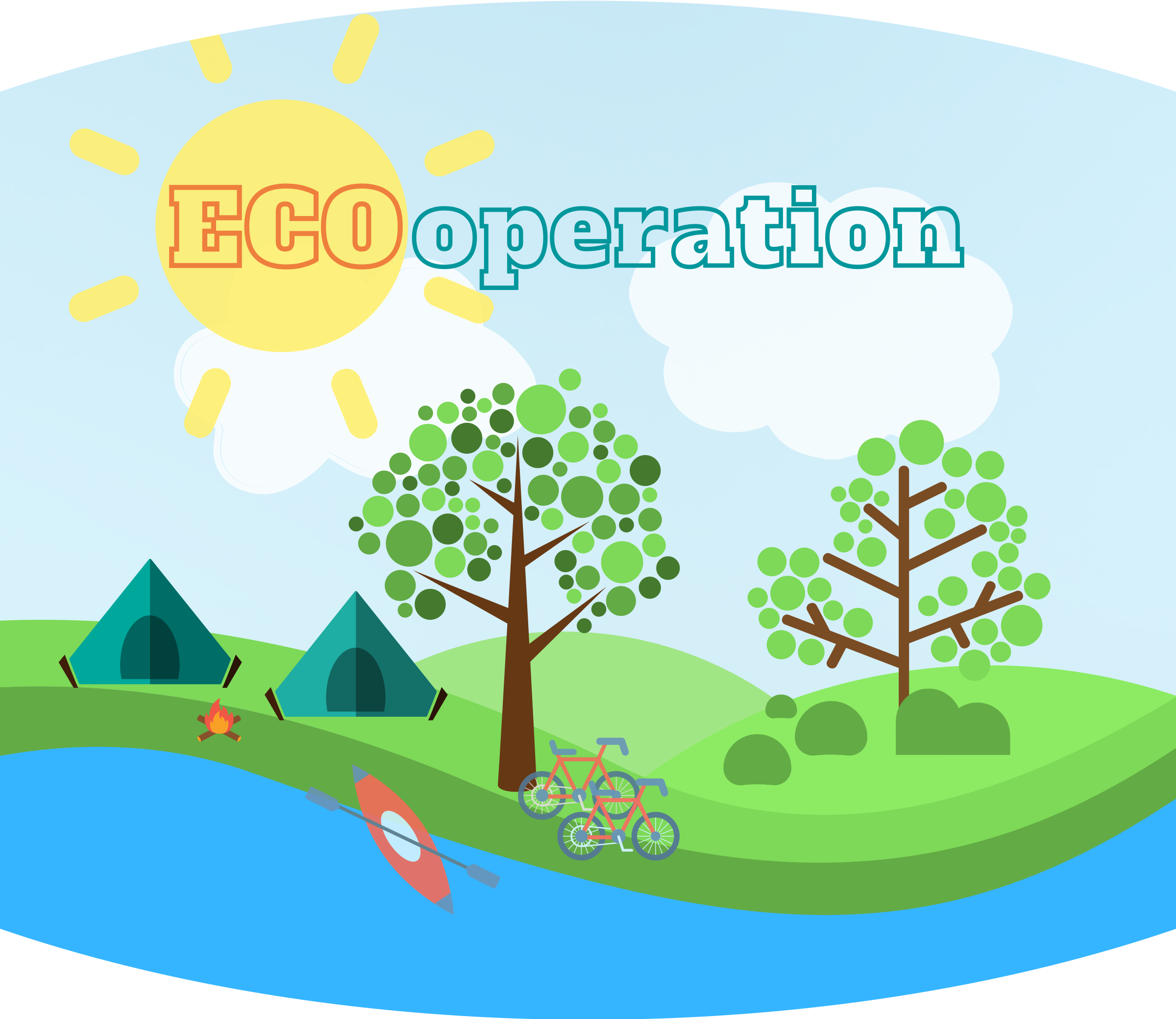 Logotip projekta ECOoperation – Cross-border cooperation of secondary schools in developing common tools in practical training of natural sciences (water, soil, micro-climate)