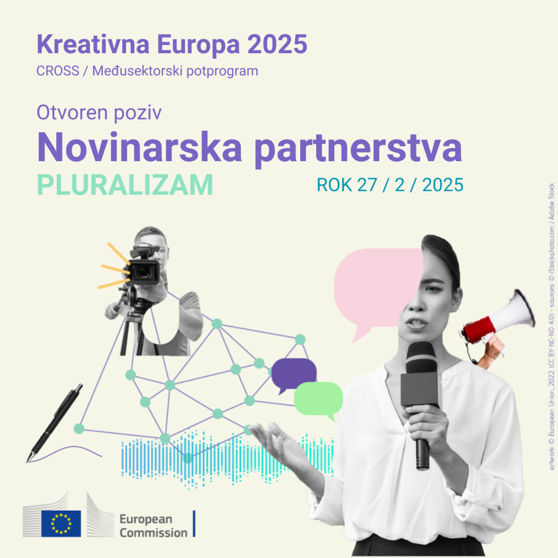 OTVOREN POZIV ZA POTPORU ZA NOVINARSKA PARTNERSTVA (CREA-CROSS-2025-JOURPART) – PLURALIZAM