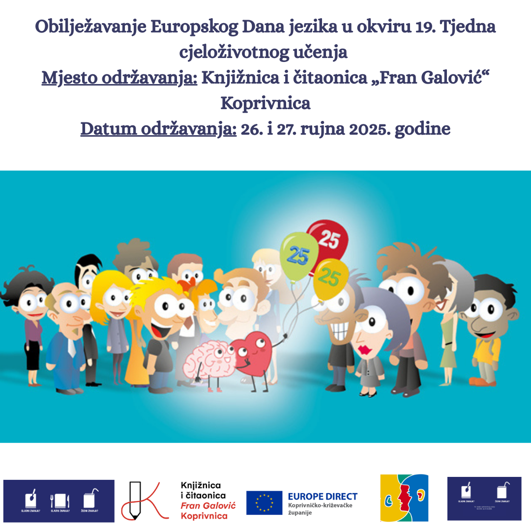 POZIV NA OBILJEŽAVANJE EUROPSKOG DANA JEZIKA U OKVIRU TJEDNA CJELOŽIVOTNOG UČENJA