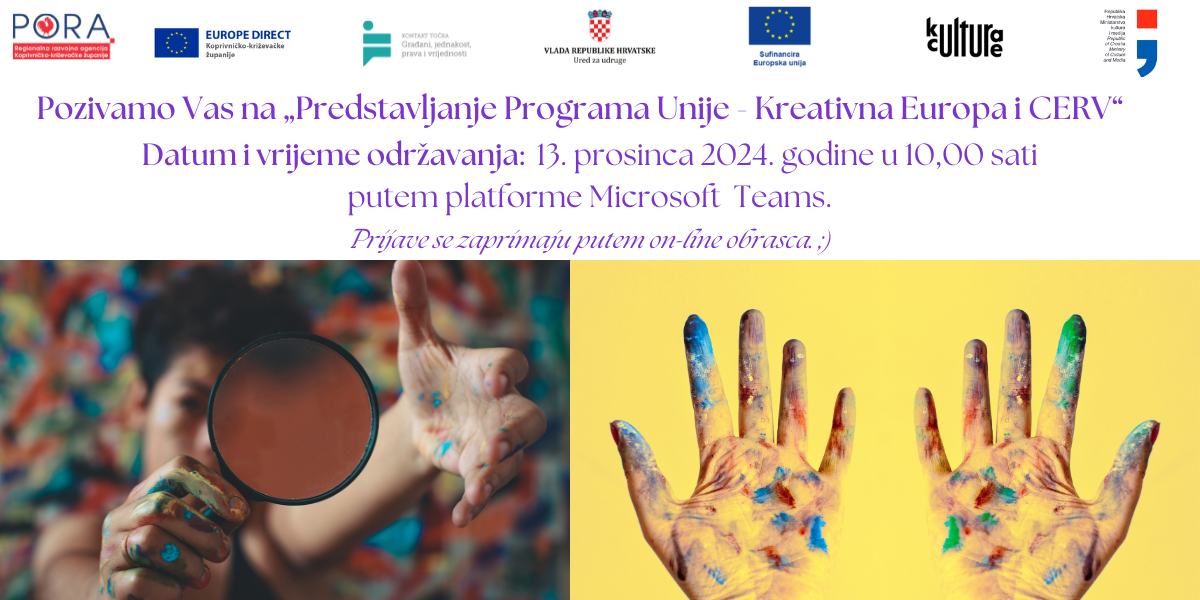 POZIV NA ON-LINE INFORMATIVNU RADIONICU „PREDSTAVLJANJE PROGRAMA UNIJE – KREATIVNA EUROPA I CERV